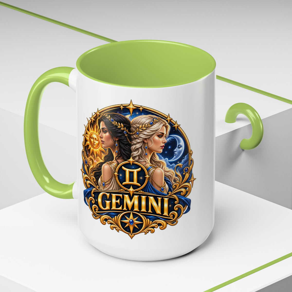 Gemini Zodiac Coffee Mug — Gemini Sign Astrology Accent Mug (11/15oz)