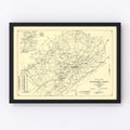 Vintage Map of Jefferson County, Alabama 1916