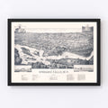 Vintage Map of Spokane Falls, Washington 1884