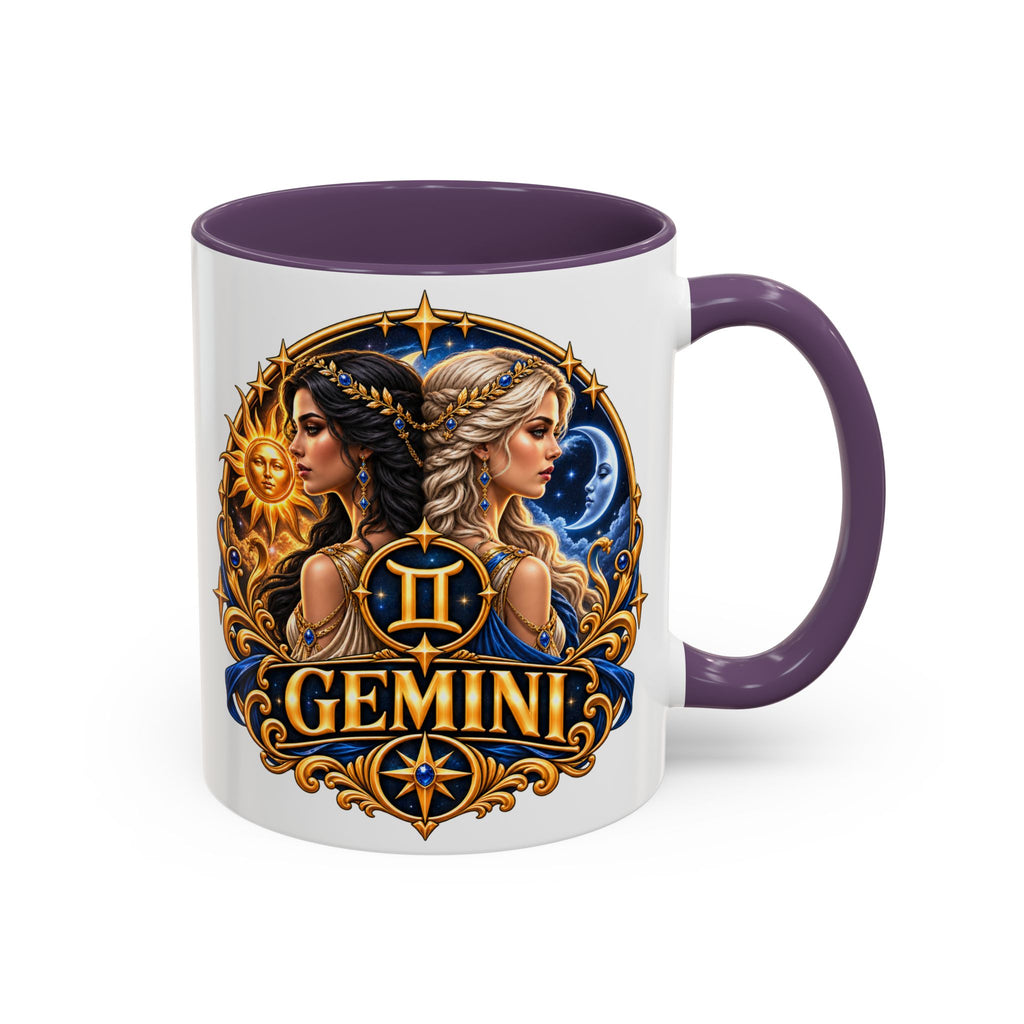 Gemini Zodiac Coffee Mug — Gemini Sign Astrology Accent Mug (11/15oz)