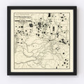 Vintage Map of Spokane Mining Districts, 1909