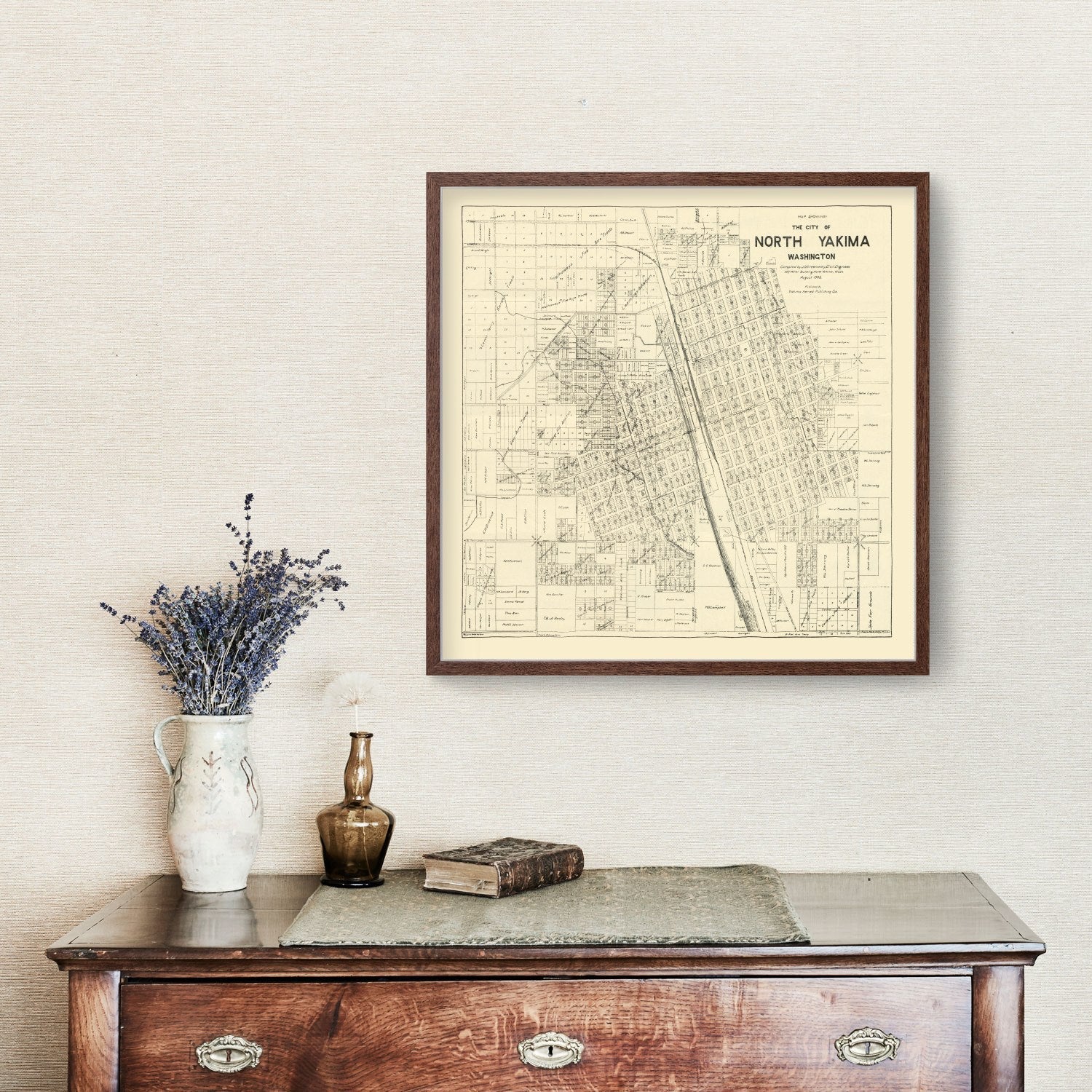 Vintage Map of North Yakima, Washington 1908