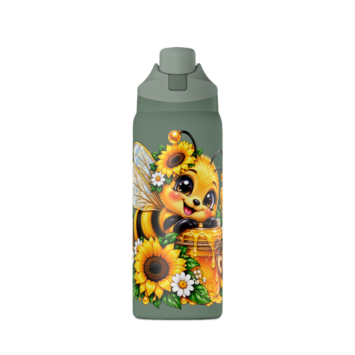 Bee and Sunflower Insulated Water Bottle