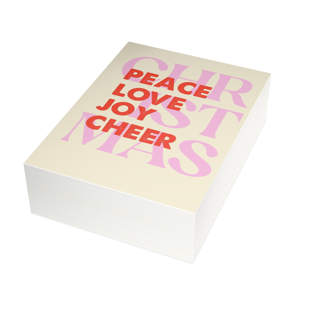 Christmas Peace Love Cheer Postcard Bundles (envelopes included)