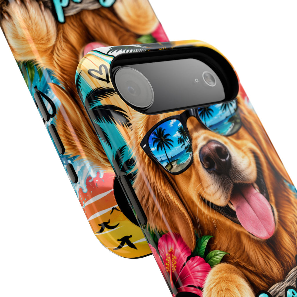 Phone Case — 'Good Vibes Only' Tropical Dog Impact-Resistant Case