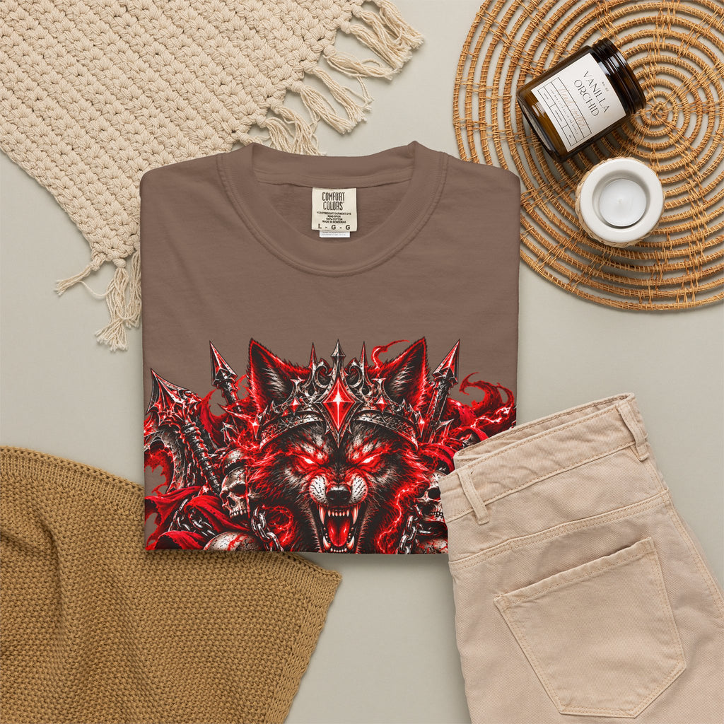 Wolf Skull T-Shirt — Red Gothic Horror Graphic Tee