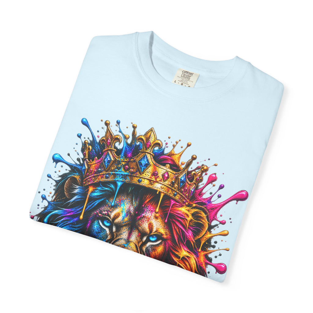 Color Splash Lion Tee — Regal Crown Graphic T-Shirt