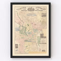 Vintage Map of Philadelphia, Pennsylvania 1872