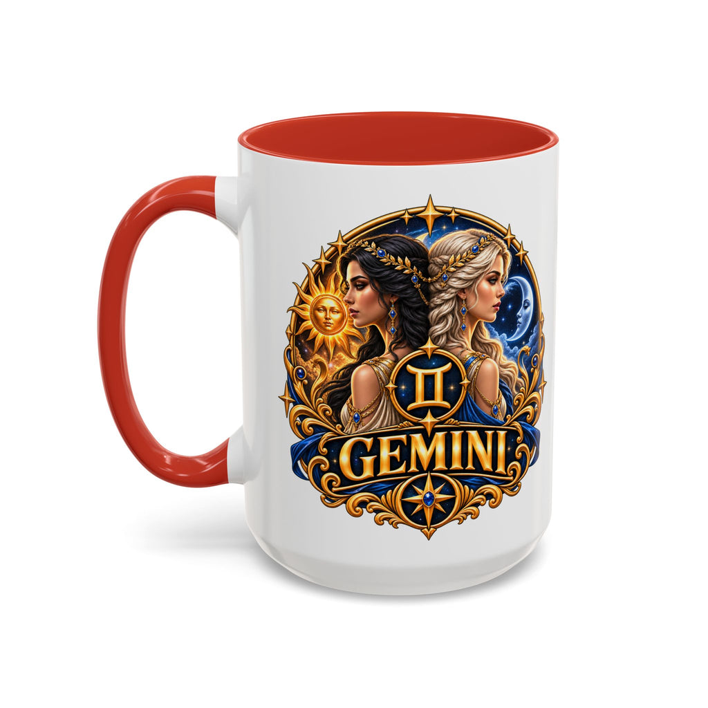Gemini Zodiac Coffee Mug — Gemini Sign Astrology Accent Mug (11/15oz)