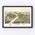 Vintage Map of Pittston & West Pittston, Pennsylvania 1892