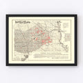 Vintage Railroad Map of Lincoln 1871
