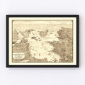 Vintage Narragansett Bay Map 1870