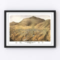 Vintage Map of Virginia City, Nevada 1875