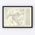 Vintage Map of San Diego, California 1930