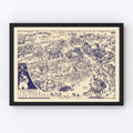 Vintage Map of University of California Los Angeles, 1930