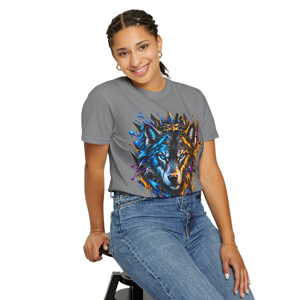 Wolf Head Graphic T-Shirt — Colorful Splash Art Tee