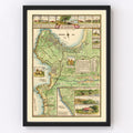 Vintage Map of Monterey, California 1933