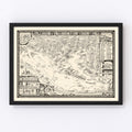 Vintage Map of Toluca Lake Lakeside Golf Club, 1936