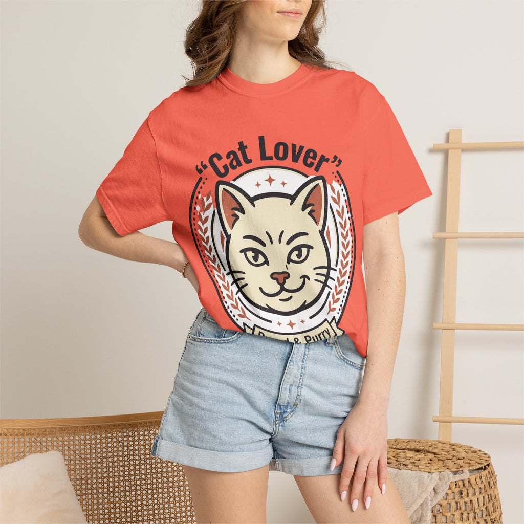 Cat Lover T-Shirt — "Proud & Purry" Retro Cat Graphic Tee