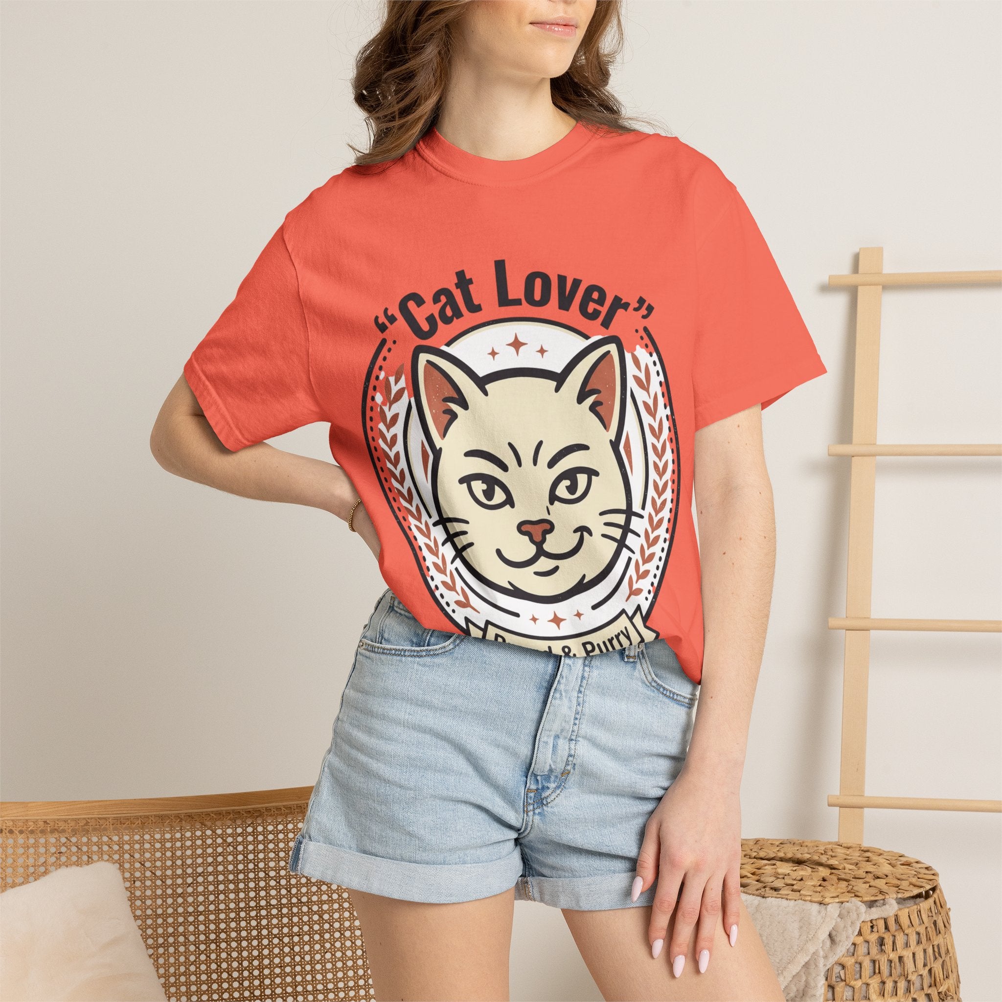 Cat Lover T-Shirt — "Proud & Purry" Retro Cat Graphic Tee