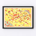 Vintage Map of Chinatown San Francisco, California 1939