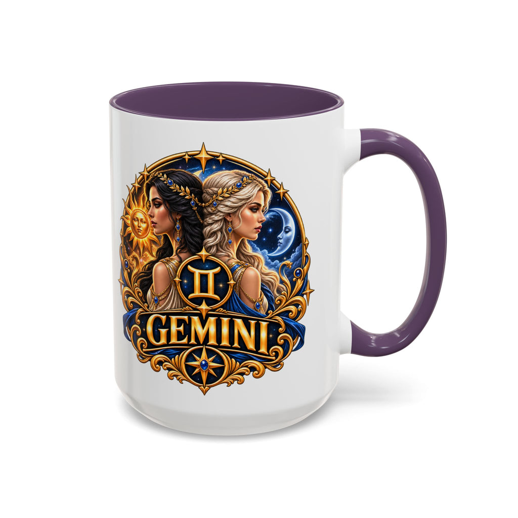 Gemini Zodiac Coffee Mug — Gemini Sign Astrology Accent Mug (11/15oz)