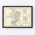 Vintage Map of Redding, California 1920