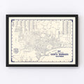 Vintage Map of Santa Barbara, California 1920