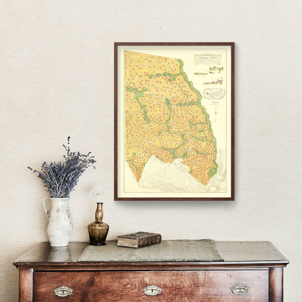 Vintage Map of Pacific Palisades, California 1926
