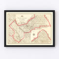 Vintage Map of Fresno County, California 1914