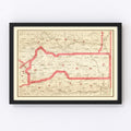 Vintage Map of Sierra County, California 1914