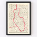 Vintage Map of Lake County, California 1914