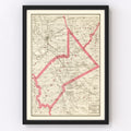 Vintage Map of Stanislaus County, California 1914