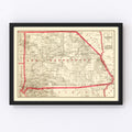 Vintage Map of Bernardino County, California 1914