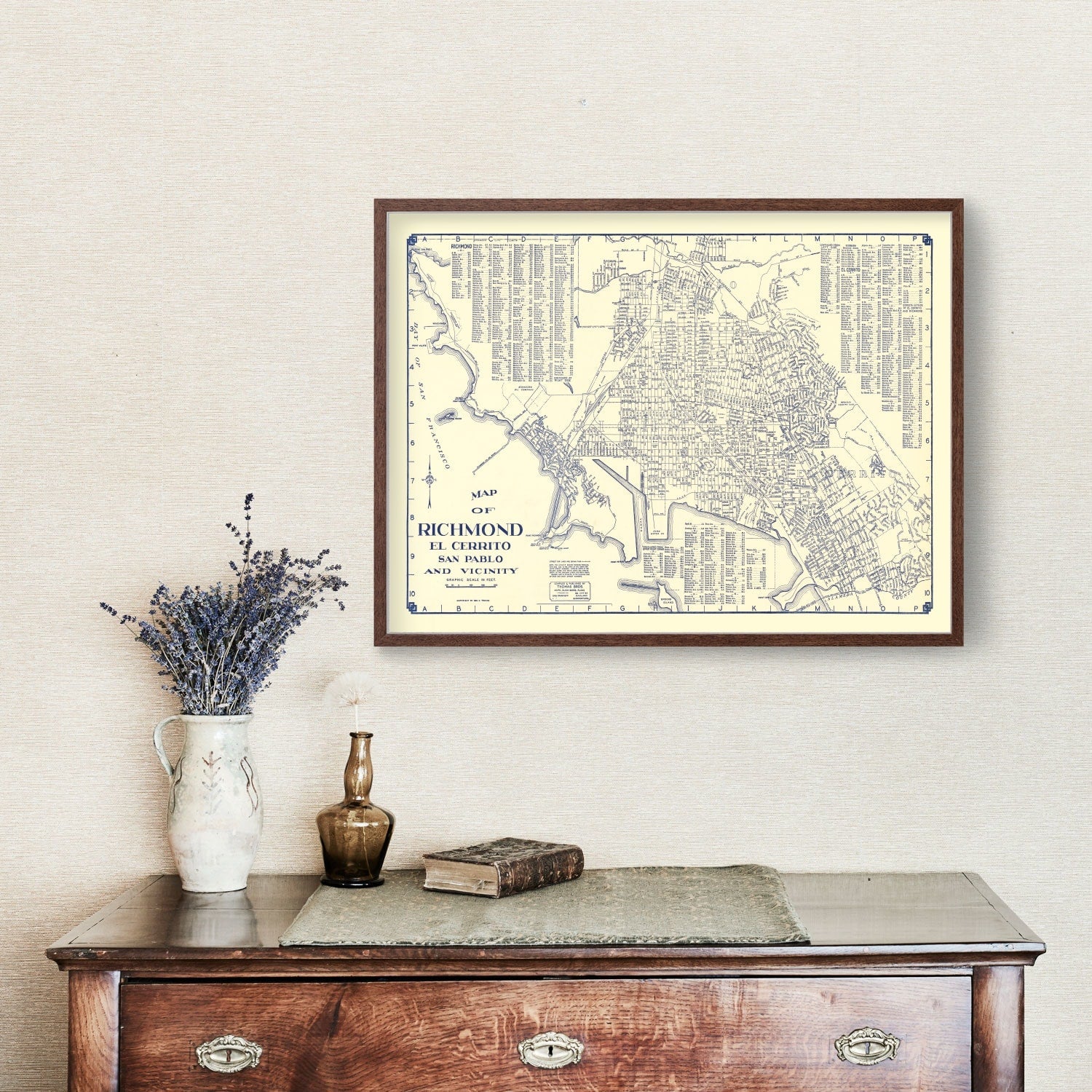 Vintage Map of Richmond, California 1920