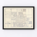 Vintage Map of El Centro, California 1920
