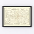Vintage Map of Pasadena, California 1893