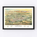 Vintage Map of Santa Rosa, California 1897