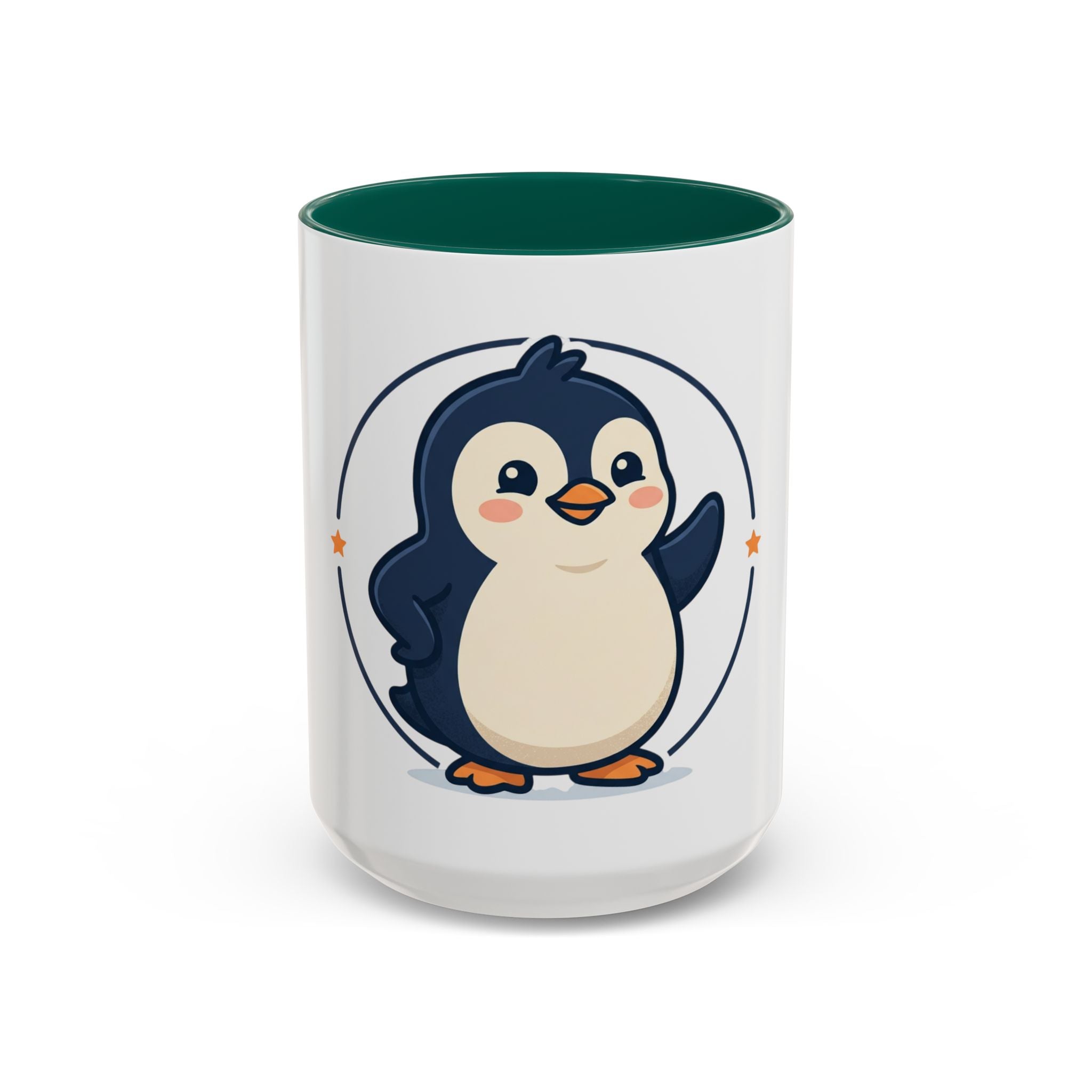 Cute Waving Penguin Mug | 11oz or 15oz Colorful Ceramic
