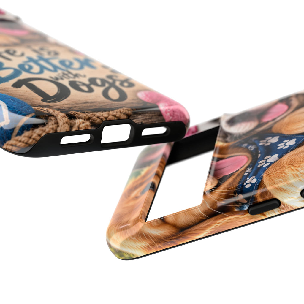 Phone Case — "Life Is Better with Dogs" Cute Pawprint Dog Lover Protective Case