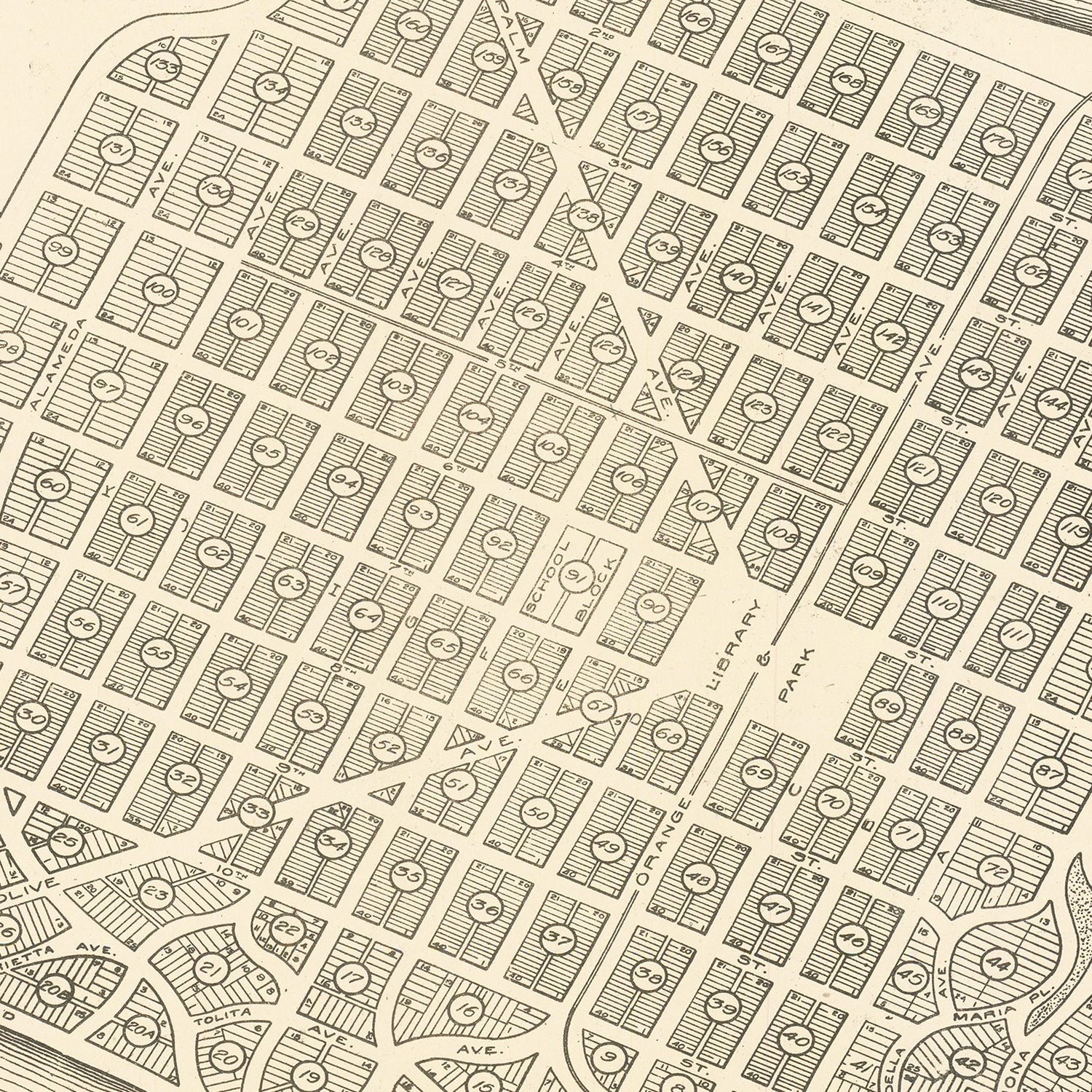 Vintage Map of Coronado, California 1912