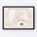 Vintage Map of Santa Cruz, California 1913