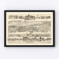 Vintage Map of San Buena Ventura, California 1884