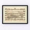 Vintage Map of Modesto, California 1888