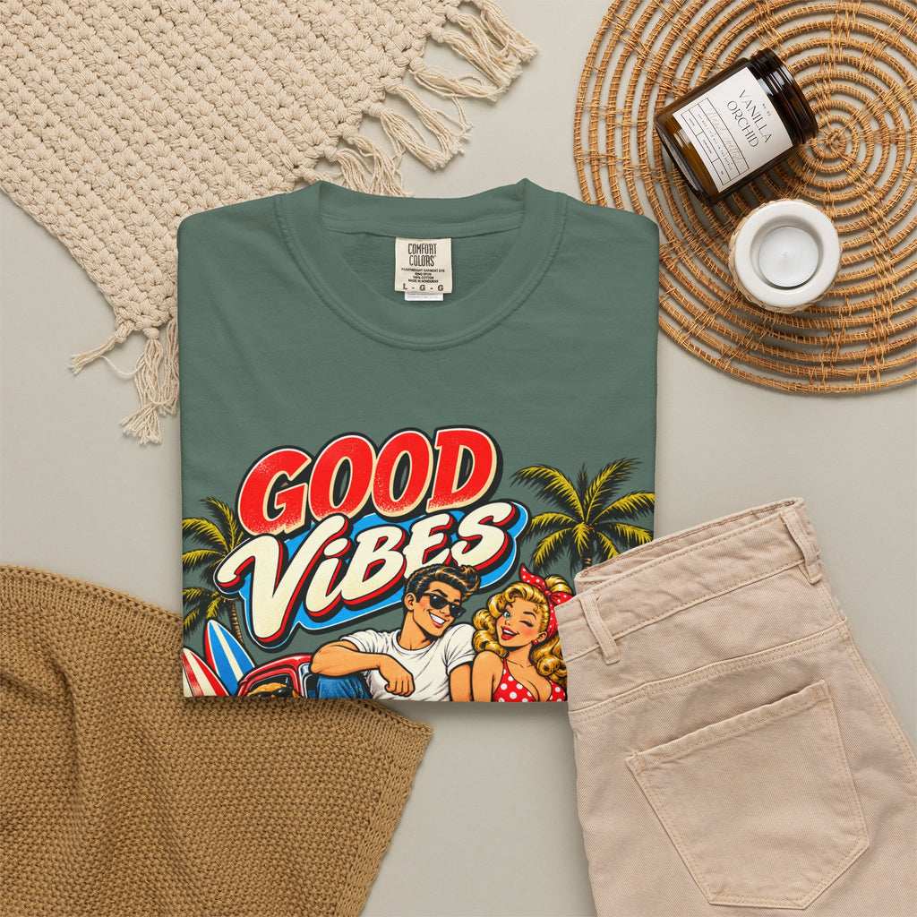 Good Vibes Retro Beach T-Shirt