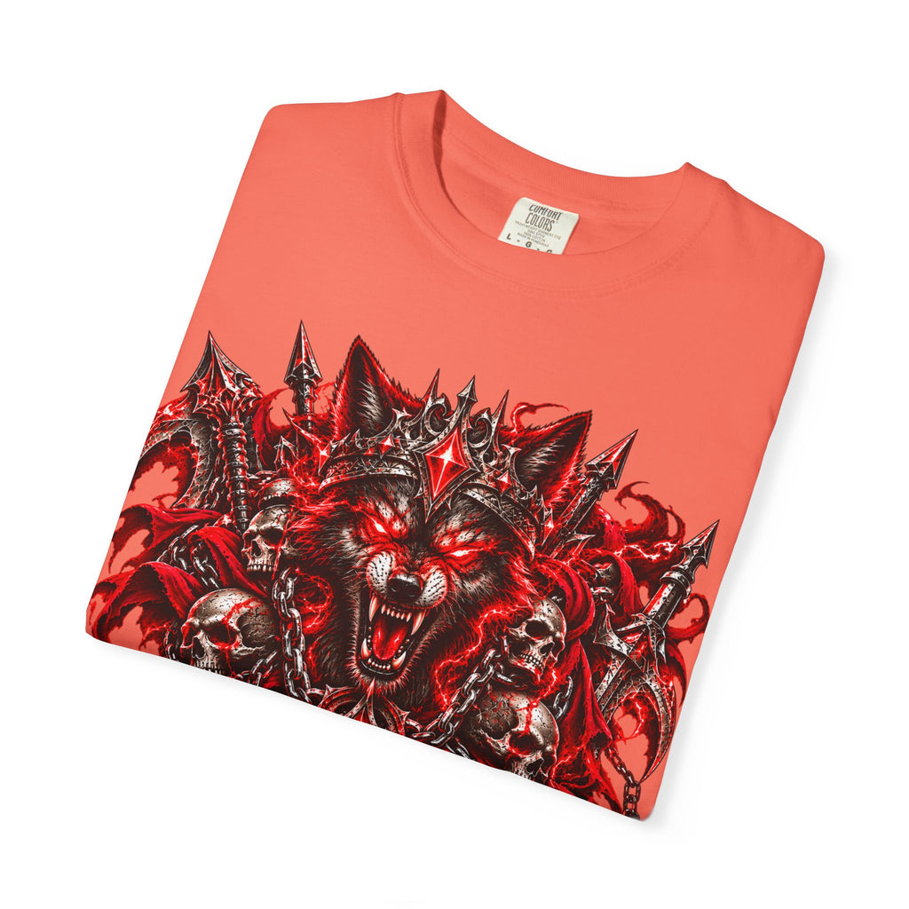 Wolf Skull T-Shirt — Red Gothic Horror Graphic Tee