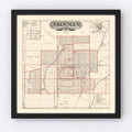 Vintage Map of Aberdeen, South Dakota 1888