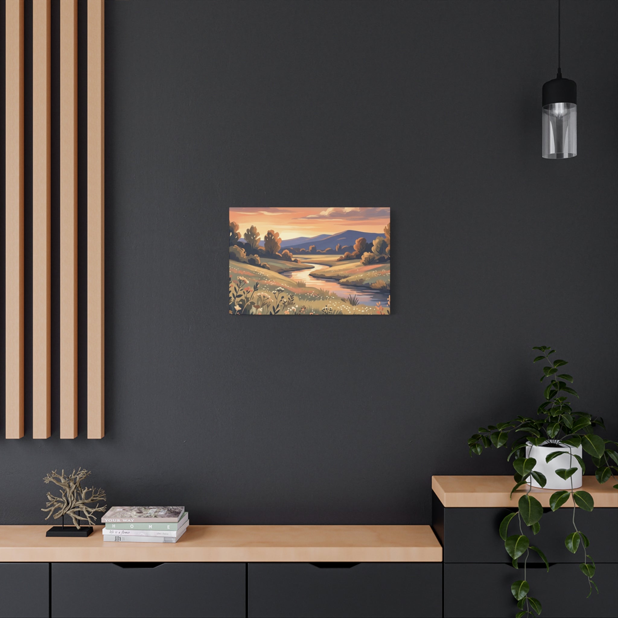 Sunset Meadow Canvas Wall Art