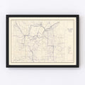 Vintage Map of Fall River County, South Dakota 1951