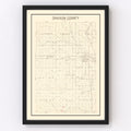Vintage Map of Davison County, South Dakota 1900